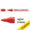 Offre : 10x Edding 750 marqueur peinture (2 - 4 mm ogive) - rouge