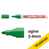 Offre : 10x Edding 750 marqueur peinture (2 - 4 mm ogive) - vert