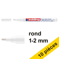 Offre : 10x Edding 751 marqueur peinture à encre laquée (1 - 2 mm ogive) - blanc