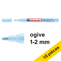 Offre : 10x Edding 751 marqueur peinture à encre laquée (1 - 2 mm ogive) - bleu pastel
