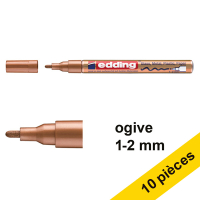 Offre : 10x Edding 751 marqueur peinture à encre laquée (1 - 2 mm ogive) - cuivre