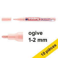 Edding Offre : 10x Edding 751 marqueur peinture à encre laquée (1 - 2 mm ogive) - rose pastel  239555