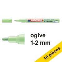 Offre : 10x Edding 751 marqueur peinture à encre laquée (1 - 2 mm ogive) - vert pastel