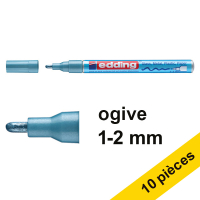 Offre : 10x Edding 751 marqueur peinture brillante (1 - 2 mm ogive) - bleu clair métallisé