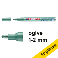 Offre : 10x Edding 751 marqueur peinture brillante (1 - 2 mm ogive) - vert métallisé