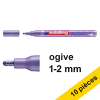 Offre : 10x Edding 751 marqueur peinture brillante (1 - 2 mm ogive) - violet métallisé