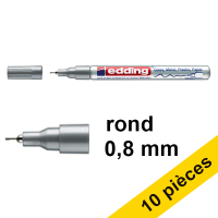 Offre : 10x Edding 780 marqueur peinture à encre brillante (0,8 mm ogive) - argent
