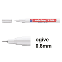 Offre : 10x Edding 780 marqueur peinture à encre brillante (0,8 mm ogive) - blanc