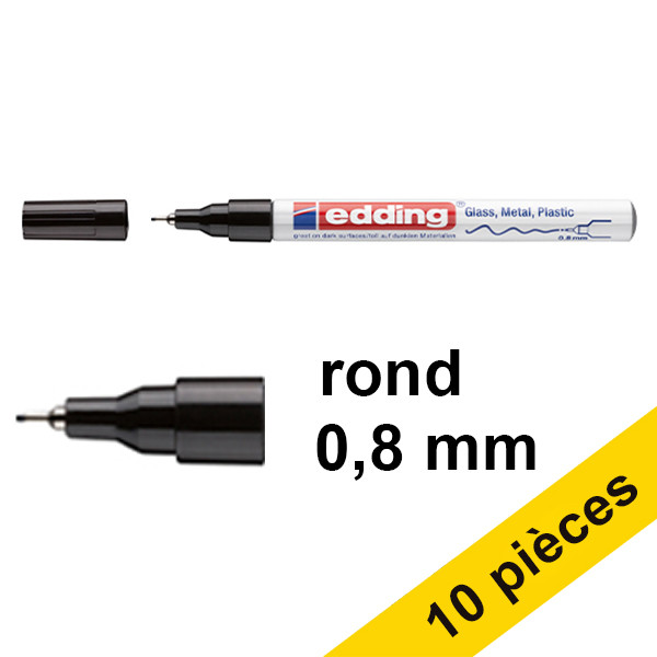 Edding Offre : 10x Edding 780 marqueur peinture à encre brillante (0,8 mm ogive) - noir  200988 - 1