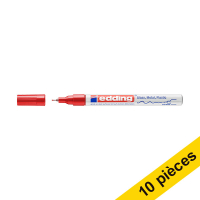 Offre : 10x Edding 780 marqueur peinture à encre brillante (0,8 mm ogive) - rouge