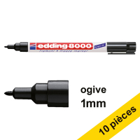 Offre : 10x Edding 8000 marqueur pour surgelés (1 mm ogive) - noir