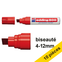 Offre : 10x Edding 800 marqueur permanent (4 - 12 mm) - rouge