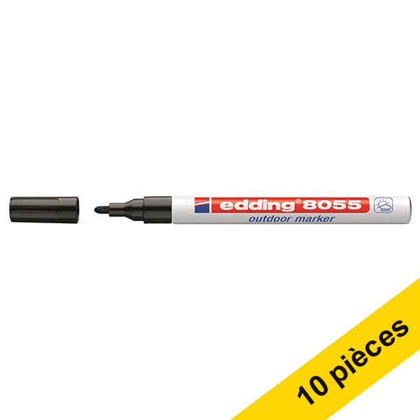 Edding Offre : 10x Edding 8055 marqueur d'extérieur (1 - 2 mm ogive) - noir  239915 - 1