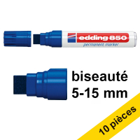 Edding Offre : 10x Edding 850 marqueur permanent (5 - 15 mm pointe biseautée) - bleu  239922