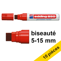 Edding Offre : 10x Edding 850 marqueur permanent (5 - 15 mm pointe biseautée) - rouge  239924