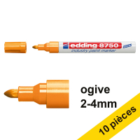 Offre : 10x Edding 8750 marqueur peinture spécial industrie (2 - 4 mm ogive) - orange