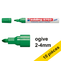 Offre : 10x Edding 8750 marqueur peinture spécial industrie (2 - 4 mm ogive) - vert