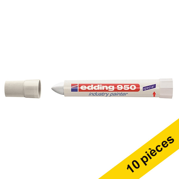 Marqueur Industriel Edding 950 Industry Painter - Lot De 3, Blanc, Pointe 10 Mm - Permanent, Résistant Eau Et Frottements