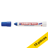 Offre : 10x Edding 950 marqueur spécial industrie (10 mm ogive) - bleu