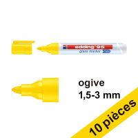 Offre : 10x Edding 95 marqueur pour tableaux en verre (1,5 - 3 mm ogive) - jaune