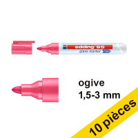 Offre : 10x Edding 95 marqueur pour tableaux en verre (1,5 - 3 mm ogive) - rose