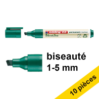 Edding Offre : 10x Edding EcoLine 22 marqueur permanent (1 - 5 mm biseautée) - vert  240366
