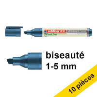 Offre : 10x Edding EcoLine 29 marqueur pour tableau blanc (1 - 5 mm biseautée) - bleu