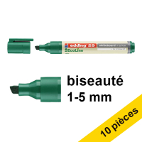 Offre : 10x Edding EcoLine 29 marqueur pour tableau blanc (1 - 5 mm biseautée) - vert