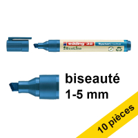Offre : 10x Edding EcoLine 32 marqueur pour chevalet (1 - 5 mm biseauté) - bleu