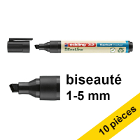 Offre : 10x Edding EcoLine 32 marqueur pour chevalet (1 - 5 mm biseauté) - noir