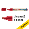 Offre : 10x Edding EcoLine 32 marqueur pour chevalet (1 - 5 mm biseauté) - rouge 240380 - 1