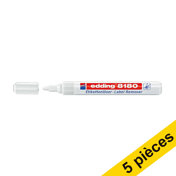 Edding Offre : 5x Edding 8180 marqueur décolle-étiquettes (droit 4 mm)  240579 - 1