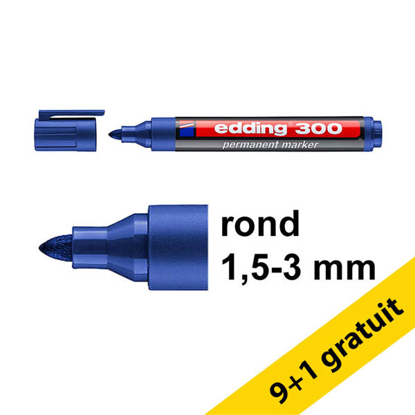 Offre : Edding 300 marqueur permanent (pointe ogive de 1,5 à 3 mm) - bleu 248687 - 1