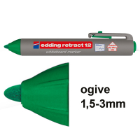 Edding Retract 12 marqueur pour tableaux blancs (1,5 - 3 mm ogive) - vert 4-12004 200852