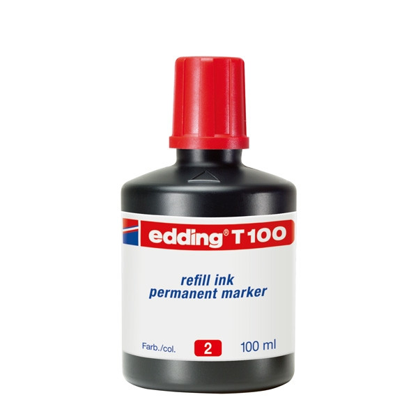 Edding T100 recharge d'encre (100 ml) - rouge 4-T100002 200554 - 1