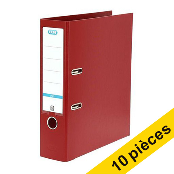 Offre: 10x Elba Smart Pro+ classeur A4 polypropylène 80 mm - rouge foncé 237693 - 1