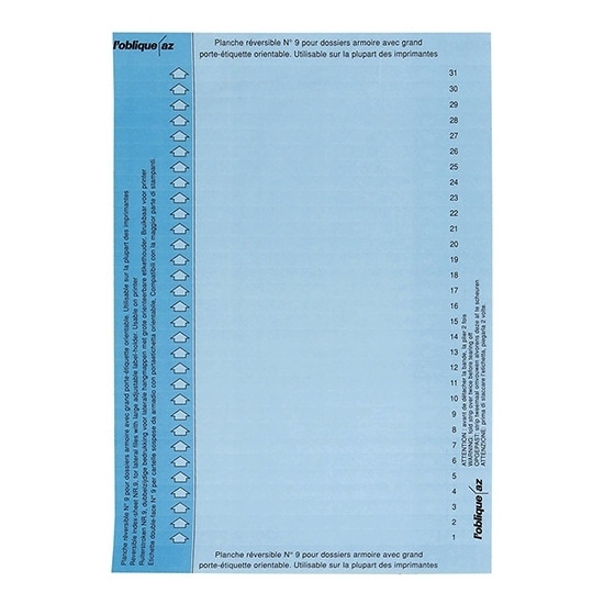 Elba bandes d'étiquettes pour dossier suspendu type 9 (10 feuilles) - bleu  Elba