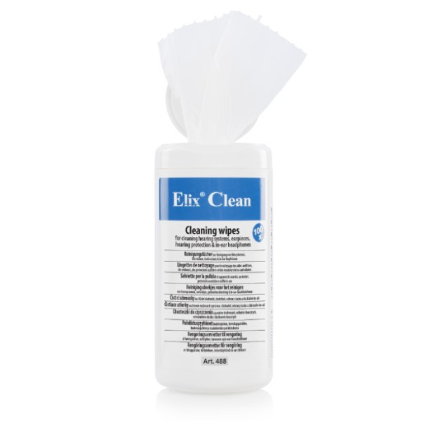 ElixClean pour lingettes nettoyantes pour appareils auditifs (100 pièces) ADR00375 - 1