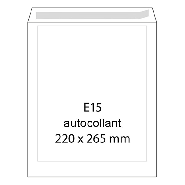 Enveloppe à bulles 220 x 265 mm - E15 autocollant (5 pièces) - blanc 306615-5 209142 - 1