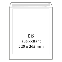 Enveloppe à bulles 220 x 265 mm - E15 autocollant (5 pièces) - blanc 306615-5 209142