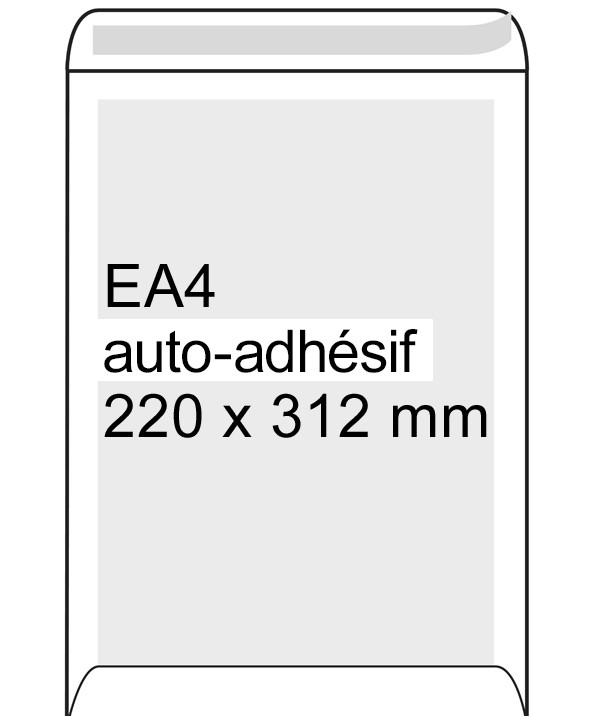 Enveloppe dos carton 220 x 312 mm - EA4 autoadhésive (100 pièces) - blanc 308530 209100 - 1