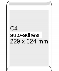 Enveloppe dos carton 229 x 324 mm - C4 autoadhésive (100 pièces) - blanc 308540 209104