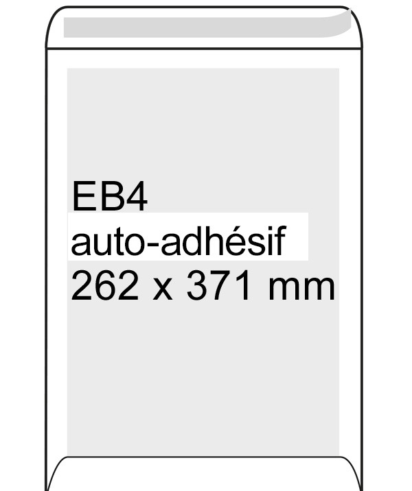 Enveloppe dos carton 262 x 371 mm - EB4 autoadhésive (10 pièces) - blanc 308570-10 209108 - 1