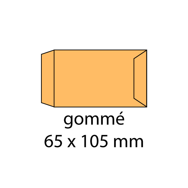 Enveloppe kraft 65 x 105 mm gommée (1000 pièces) - marron 304907 209114 - 1
