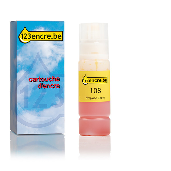 Epson 108 réservoir d'encre (marque 123encre) - jaune C13T09C44AC 052213 - 1