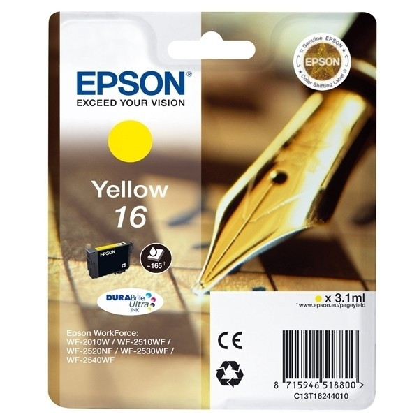 Epson 16XL (T1634) cartouche d'encre jaune haute capacité (d'origine) C13T16344010 C13T16344012 901979 - 1