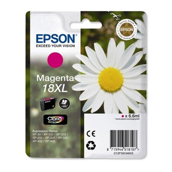 Epson 18XL (T1813) cartouche d'encre magenta haute capacité (d'origine) C13T18134010 C13T18134012 901984 - 1