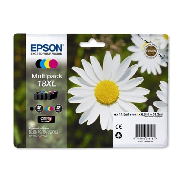 Epson 18XL (T1816) multipack noir + 3 couleurs haute capacité (d'origine) C13T18164010 C13T18164012 026486 - 1
