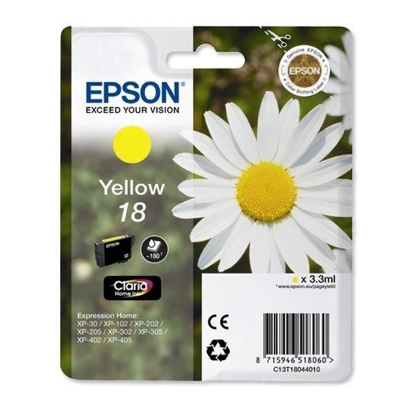 Epson 18 (T1804) cartouche d'encre (d'origine) - jaune C13T18044010 C13T18044012 901413 - 1