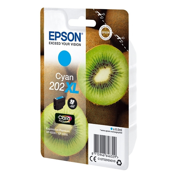 Epson 202XL cartouche d'encre haute capacité (d'origine) - cyan C13T02H24010 027140 - 1